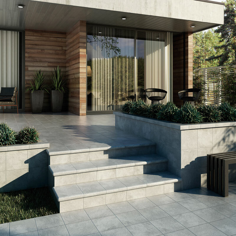 Ступени PELDANO BOSTON GREY Фронтальная ступень 33X33Х4 серия Boston Grey