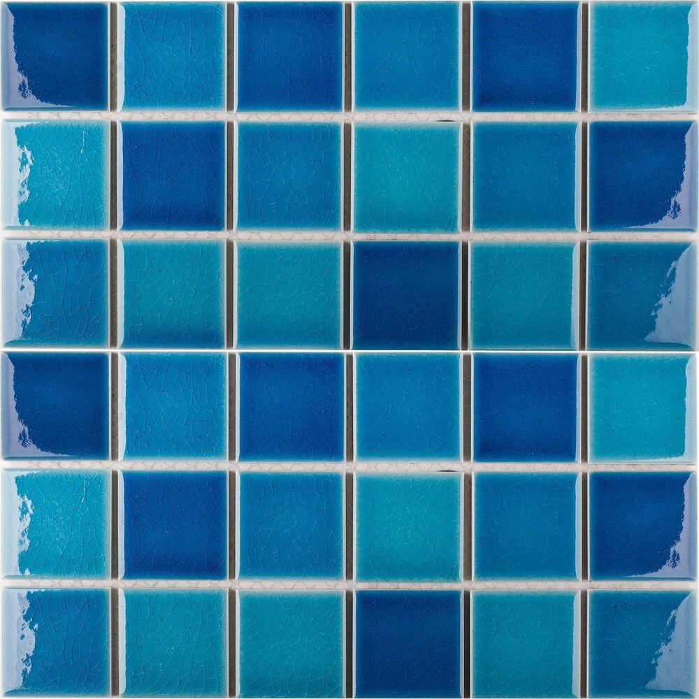 Мозаика Crackle Blue Mixed Glossy 48x48 (LWWB84555) серия Homework