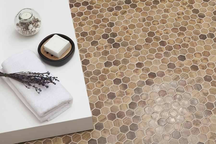 Мозаика Hex Woods № 4700 серия Wood Glass