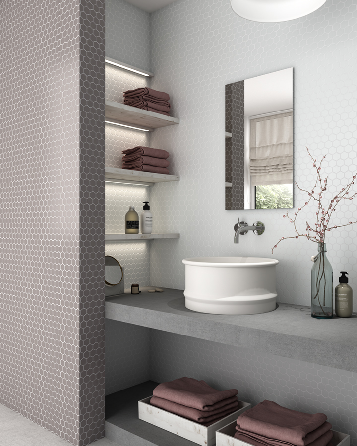 Мозаика Matt 909 Hex Light Grey серия Nordic