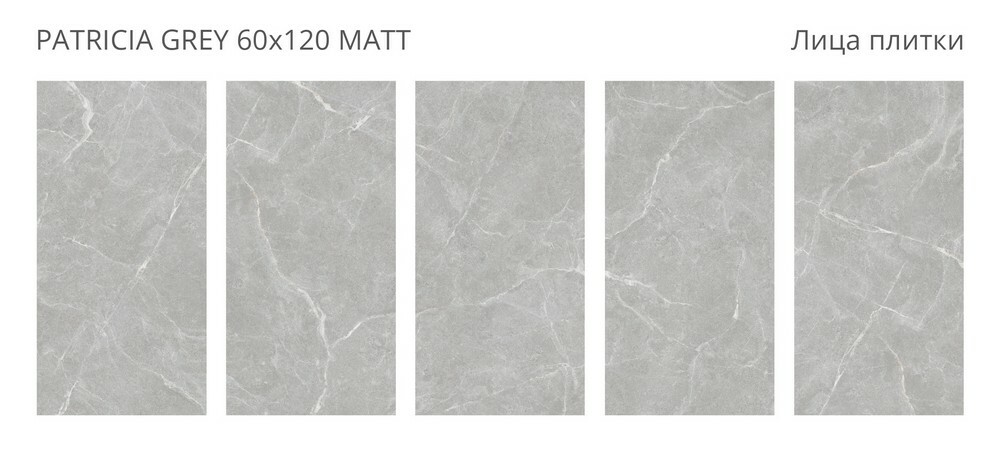 Плитка Patricia Grey 60x120 Matt серия Velvet-S