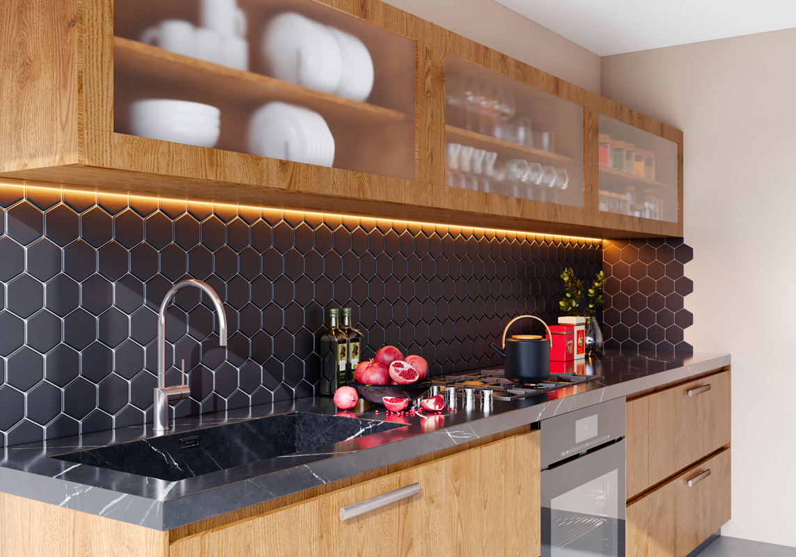 Мозаика Hexagon big Black Matt (SBH4810) серия Homework