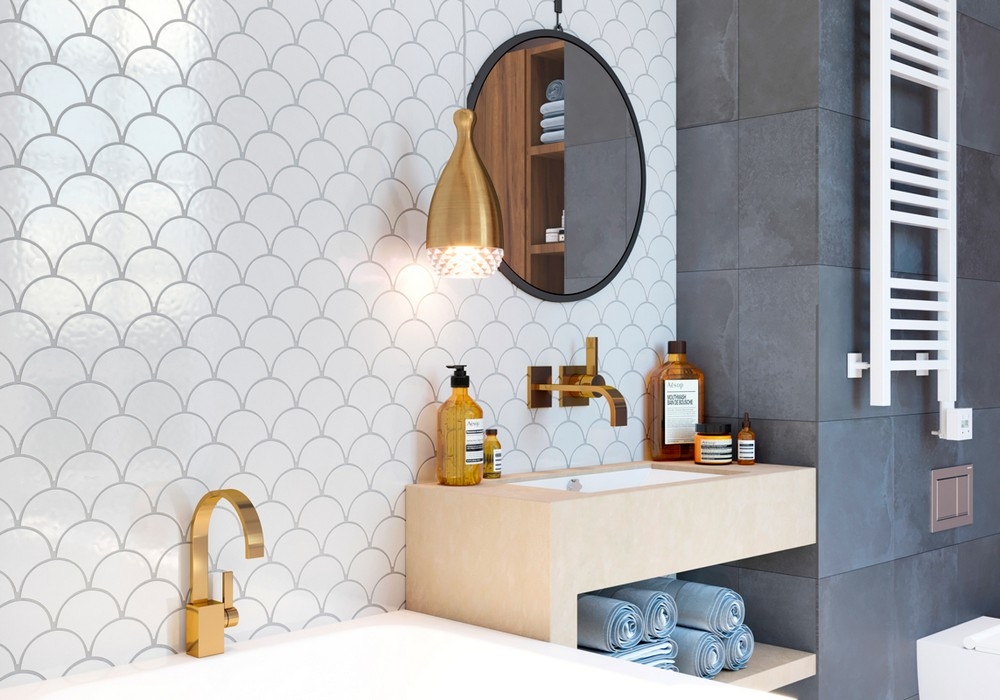 Мозаика Fan Shape White Glossy (BF1911) серия Homework