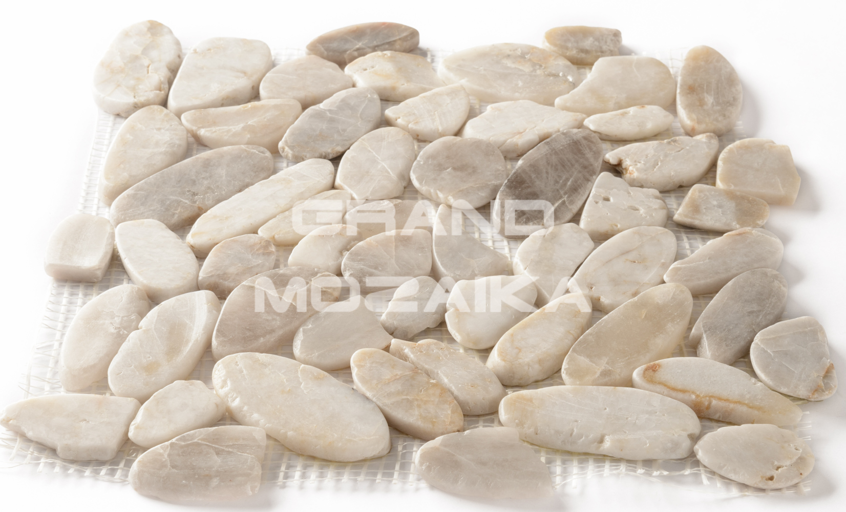 Мозаика 052385 MS00-1 BCP ГАЛЬКА овал белая шлифованная серия Nature