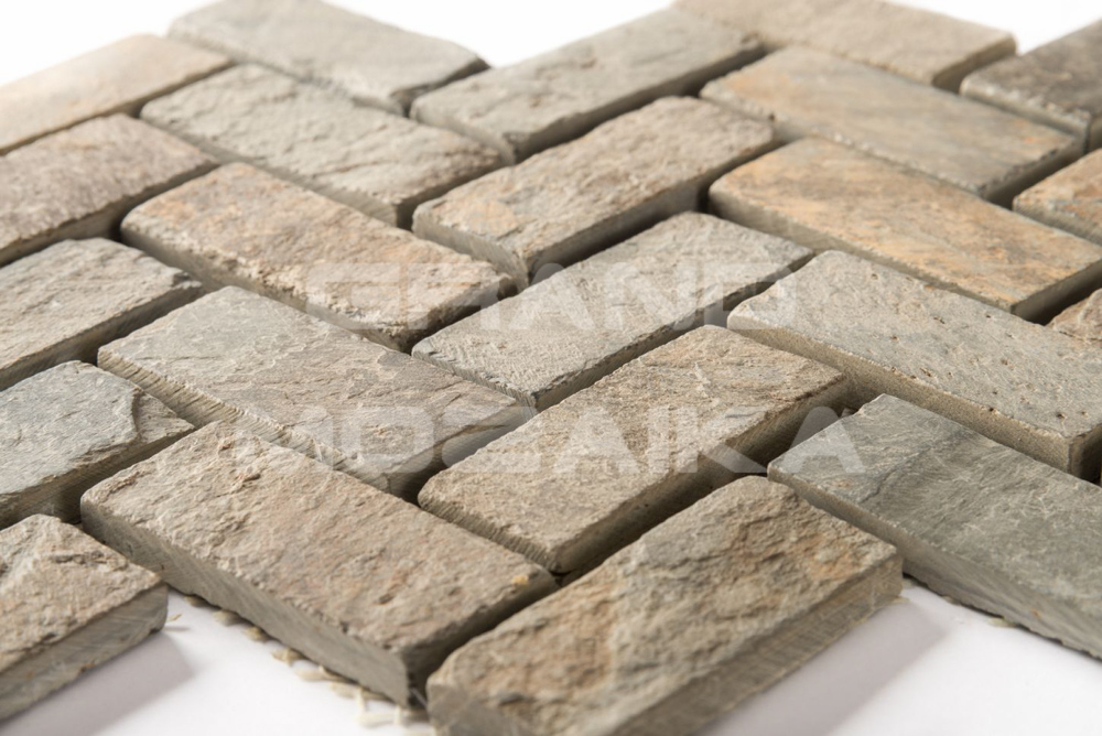 Мозаика 052391 MS0517 ГРАНИТ кирпич-ёлочка зелёный серия Nature