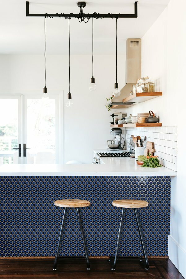 Мозаика Round midnight blue серия Porcelain Tile