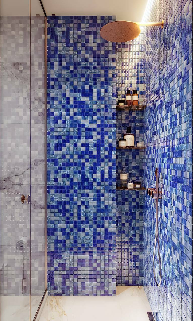 Мозаика Alaska dark blue серия Crystal Bona