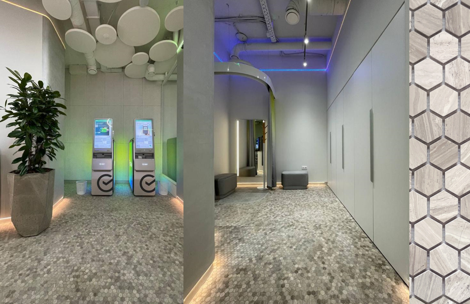 Мозаика Travertino silver MAT hex серия Pietrine