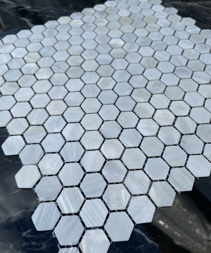 Мозаика HEXAGON WHITE SHELL серия Shell-M